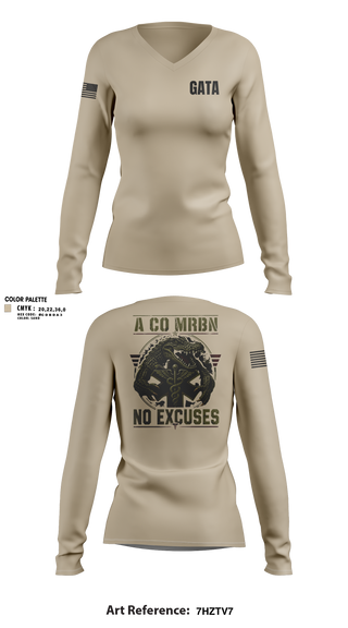 Womens Long Sleeve Vneck Shirt, MRBN -A Co, Army, Teamtime, Team time, sublimation, custom sports apparel, team uniforms, spirit wear, spiritwear, sports uniforms, custom shirts, team store, custom team store, fundraiser sports, apparel fundraiser