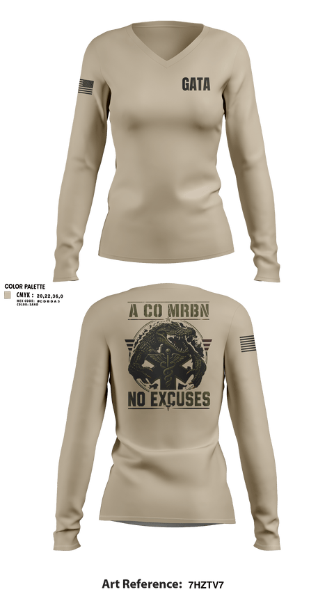 Womens Long Sleeve Vneck Shirt, MRBN -A Co, Army, Teamtime, Team time, sublimation, custom sports apparel, team uniforms, spirit wear, spiritwear, sports uniforms, custom shirts, team store, custom team store, fundraiser sports, apparel fundraiser