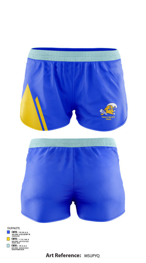 Womens Shorts, Tupelo Varsity Cheer, Cheer, Teamtime, Team time, sublimation, custom sports apparel, team uniforms, spirit wear, spiritwear, sports uniforms, custom shirts, team store, custom team store, fundraiser sports, apparel fundraiser
