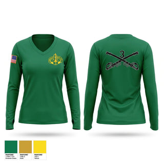 Womens Long Sleeve Vneck Shirt, 3d Cavalry Regiment, Army, Teamtime, Team time, sublimation, custom sports apparel, team uniforms, spirit wear, spiritwear, sports uniforms, custom shirts, team store, custom team store, fundraiser sports, apparel fundraiser
