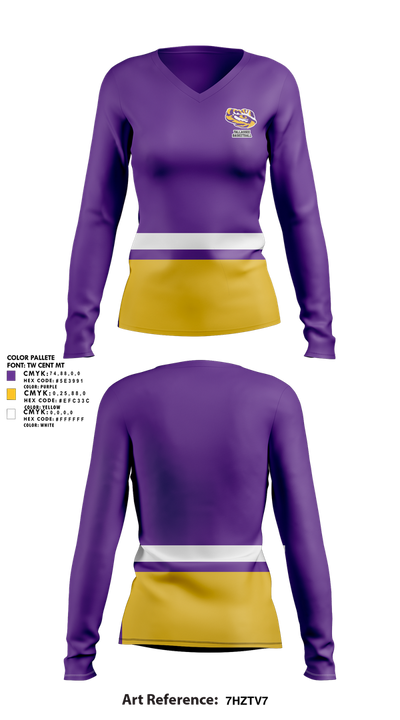 Tallassee High School Basketball 57029493 Women's Long Sleeve V-neck Shirt - 1