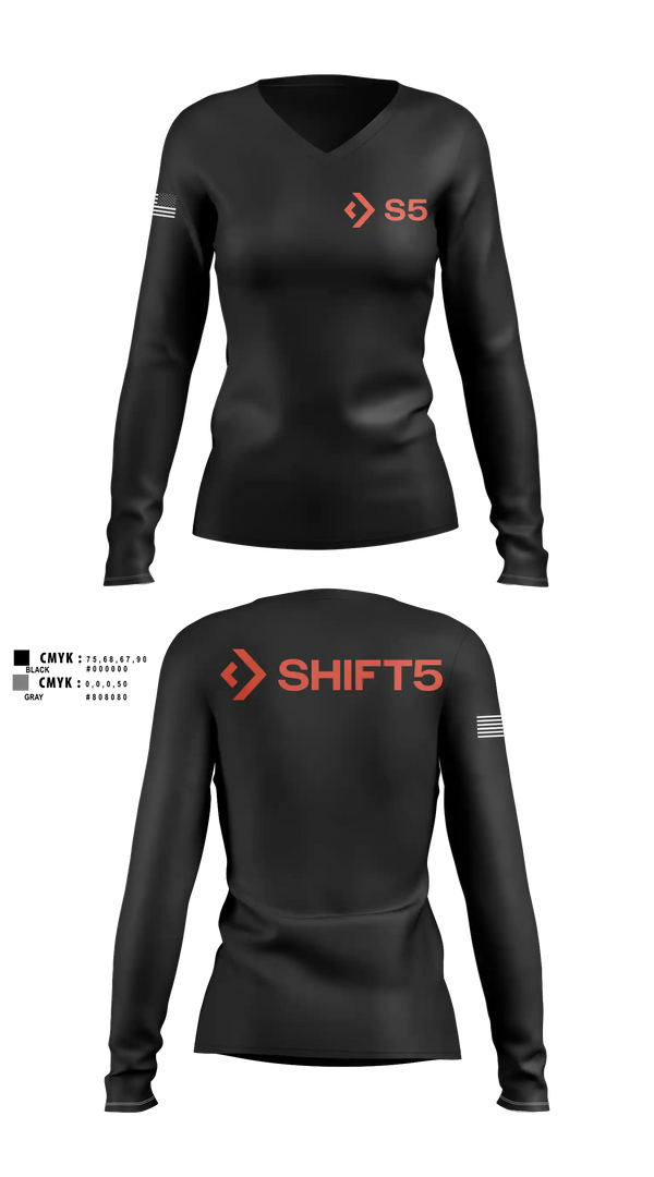 Womens Long Sleeve Vneck Shirt, Shift5, , Teamtime, Team time, sublimation, custom sports apparel, team uniforms, spirit wear, spiritwear, sports uniforms, custom shirts, team store, custom team store, fundraiser sports, apparel fundraiser