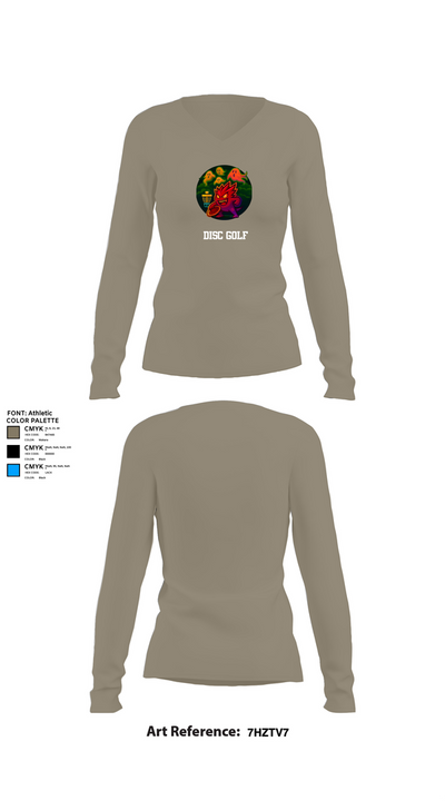 Disc golf 30921940 Women's Long Sleeve V-neck Shirt - 28