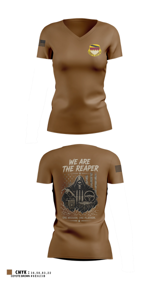 Womens Short Sleeve Vneck Shirt, A Co, 115th BSB, 1CD, Army, Teamtime, Team time, sublimation, custom sports apparel, team uniforms, spirit wear, spiritwear, sports uniforms, custom shirts, team store, custom team store, fundraiser sports, apparel fundraiser
