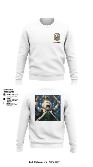 Crew Neck Sweatshirt, Oakley Royals, Baseball, Teamtime, Team time, sublimation, custom sports apparel, team uniforms, spirit wear, spiritwear, sports uniforms, custom shirts, team store, custom team store, fundraiser sports, apparel fundraiser