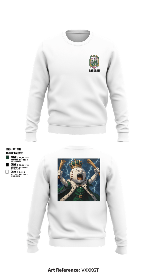 Crew Neck Sweatshirt, Oakley Royals, Baseball, Teamtime, Team time, sublimation, custom sports apparel, team uniforms, spirit wear, spiritwear, sports uniforms, custom shirts, team store, custom team store, fundraiser sports, apparel fundraiser