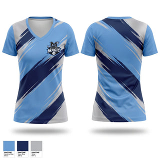 Womens Short Sleeve Vneck Shirt, Michiana Magic Baseball Club, Baseball, Teamtime, Team time, sublimation, custom sports apparel, team uniforms, spirit wear, spiritwear, sports uniforms, custom shirts, team store, custom team store, fundraiser sports, apparel fundraiser