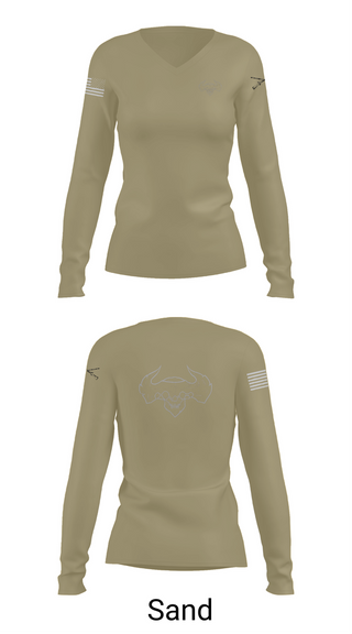 Womens Long Sleeve Vneck Shirt, D-co 1-173 1st PLT, , Teamtime, Team time, sublimation, custom sports apparel, team uniforms, spirit wear, spiritwear, sports uniforms, custom shirts, team store, custom team store, fundraiser sports, apparel fundraiser