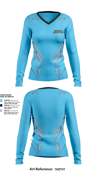 Womens Long Sleeve Vneck Shirt, Wranglers VBC, Women's Volleyball, Teamtime, Team time, sublimation, custom sports apparel, team uniforms, spirit wear, spiritwear, sports uniforms, custom shirts, team store, custom team store, fundraiser sports, apparel fundraiser