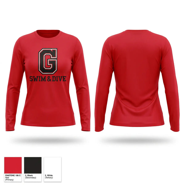 Long Sleeve Performance Shirt, Glenwood High School Swimming, Swimming, Teamtime, Team time, sublimation, custom sports apparel, team uniforms, spirit wear, spiritwear, sports uniforms, custom shirts, team store, custom team store, fundraiser sports, apparel fundraiser