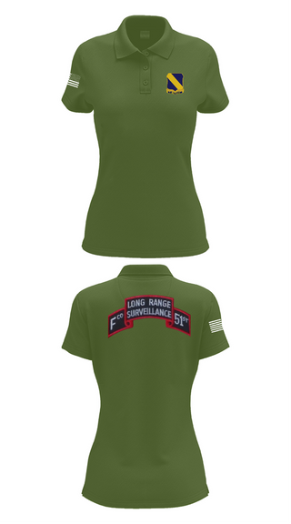 Womens Short Sleeve Performance Polo, Fco 51st infantry LRSU, , Teamtime, Team time, sublimation, custom sports apparel, team uniforms, spirit wear, spiritwear, sports uniforms, custom shirts, team store, custom team store, fundraiser sports, apparel fundraiser