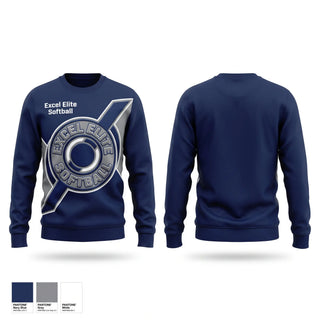 Crew Neck Sweatshirt, Excel Elite Softball, Softball, Teamtime, Team time, sublimation, custom sports apparel, team uniforms, spirit wear, spiritwear, sports uniforms, custom shirts, team store, custom team store, fundraiser sports, apparel fundraiser