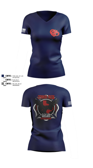 Womens Short Sleeve Vneck Shirt, Cy creek fire 22, , Teamtime, Team time, sublimation, custom sports apparel, team uniforms, spirit wear, spiritwear, sports uniforms, custom shirts, team store, custom team store, fundraiser sports, apparel fundraiser