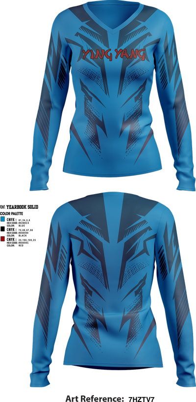Ying Tang 13349199 Women's Long Sleeve V-neck Shirt - 1
