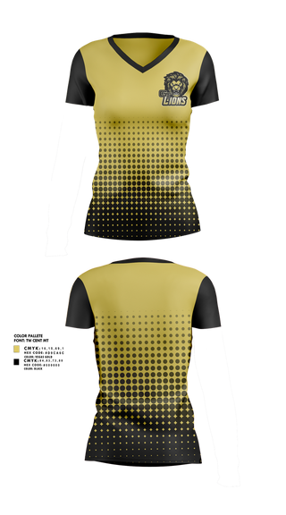 Womens Short Sleeve Vneck Shirt, Gt lions, , Teamtime, Team time, sublimation, custom sports apparel, team uniforms, spirit wear, spiritwear, sports uniforms, custom shirts, team store, custom team store, fundraiser sports, apparel fundraiser