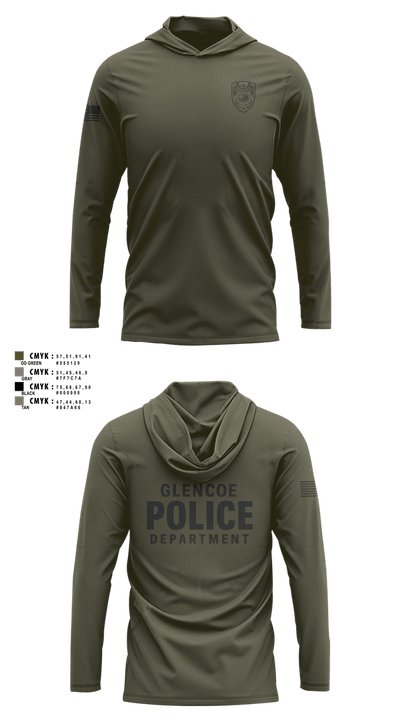 Glencoe Police Department Long Sleeve Performance Shirt with hood - 2