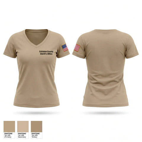 Womens Short Sleeve Vneck Shirt, Callahan County Sheriff's Office, Police, Teamtime, Team time, sublimation, custom sports apparel, team uniforms, spirit wear, spiritwear, sports uniforms, custom shirts, team store, custom team store, fundraiser sports, apparel fundraiser