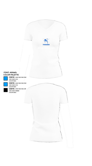 Womens Short Sleeve Vneck Shirt, Mifflin Punchers Band, Spirit Store, Teamtime, Team time, sublimation, custom sports apparel, team uniforms, spirit wear, spiritwear, sports uniforms, custom shirts, team store, custom team store, fundraiser sports, apparel fundraiser