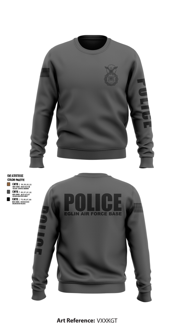 Crew Neck Sweatshirt, 96 SFS / Eglin Police, Air Force, Teamtime, Team time, sublimation, custom sports apparel, team uniforms, spirit wear, spiritwear, sports uniforms, custom shirts, team store, custom team store, fundraiser sports, apparel fundraiser