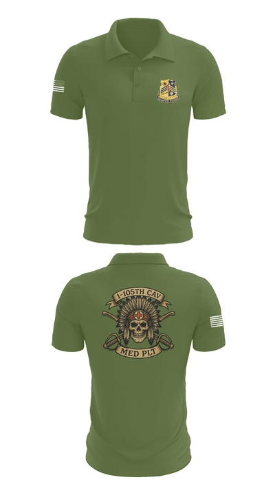 1-105th cavalry 36351622 Short Sleeve Performance Polo - 47