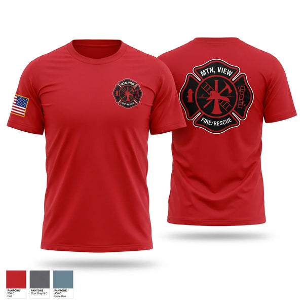 Old School Cotton Feel Shirt, Mountain View Fire Department, Fire Department, Teamtime, Team time, sublimation, custom sports apparel, team uniforms, spirit wear, spiritwear, sports uniforms, custom shirts, team store, custom team store, fundraiser sports, apparel fundraiser
