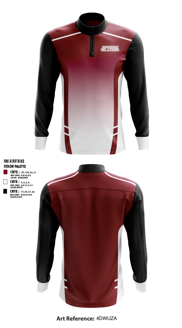 Quarter Zip Jacket, Burgundy Blazers, Women's Volleyball, Teamtime, Team time, sublimation, custom sports apparel, team uniforms, spirit wear, spiritwear, sports uniforms, custom shirts, team store, custom team store, fundraiser sports, apparel fundraiser