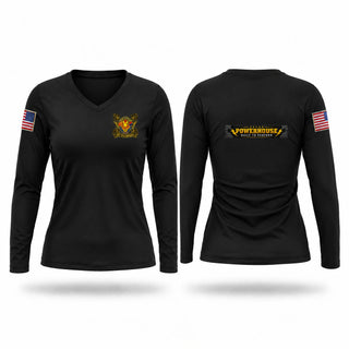 Womens Long Sleeve Vneck Shirt, 59th ORD BDE, Army, Teamtime, Team time, sublimation, custom sports apparel, team uniforms, spirit wear, spiritwear, sports uniforms, custom shirts, team store, custom team store, fundraiser sports, apparel fundraiser