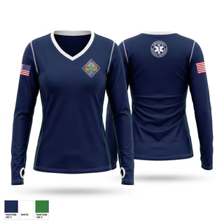 Womens Long Sleeve Vneck Shirt, Southern Berkshire ambulance, EMS/EMT, Teamtime, Team time, sublimation, custom sports apparel, team uniforms, spirit wear, spiritwear, sports uniforms, custom shirts, team store, custom team store, fundraiser sports, apparel fundraiser