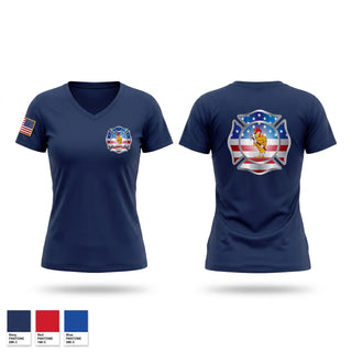 Womens Short Sleeve Vneck Shirt, Chickenbone Fire Department, Fire Department, Teamtime, Team time, sublimation, custom sports apparel, team uniforms, spirit wear, spiritwear, sports uniforms, custom shirts, team store, custom team store, fundraiser sports, apparel fundraiser