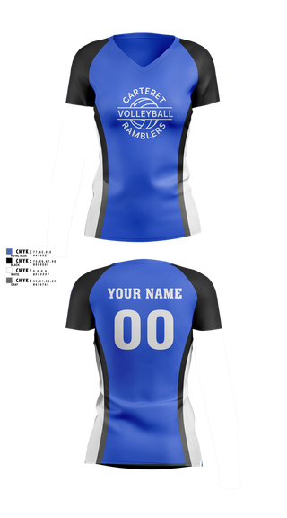 Womens Short Sleeve Vneck Shirt, Carteret Ramblers Volleyball, Women's Volleyball, Teamtime, Team time, sublimation, custom sports apparel, team uniforms, spirit wear, spiritwear, sports uniforms, custom shirts, team store, custom team store, fundraiser sports, apparel fundraiser
