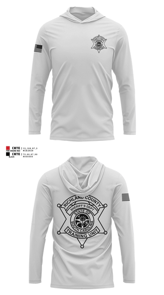 Long Sleeve hooded sunshirt, Richland County Sheriff's Department Training Unit, Police, Teamtime, Team time, sublimation, custom sports apparel, team uniforms, spirit wear, spiritwear, sports uniforms, custom shirts, team store, custom team store, fundraiser sports, apparel fundraiser