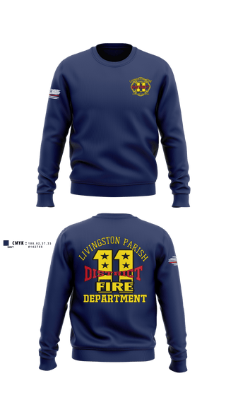 Crew Neck Sweatshirt, Livingston parish fire district 11, Fire Department, Teamtime, Team time, sublimation, custom sports apparel, team uniforms, spirit wear, spiritwear, sports uniforms, custom shirts, team store, custom team store, fundraiser sports, apparel fundraiser