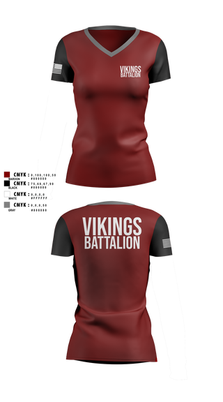 Womens Short Sleeve Vneck Shirt, Viking battalion, Army, Teamtime, Team time, sublimation, custom sports apparel, team uniforms, spirit wear, spiritwear, sports uniforms, custom shirts, team store, custom team store, fundraiser sports, apparel fundraiser