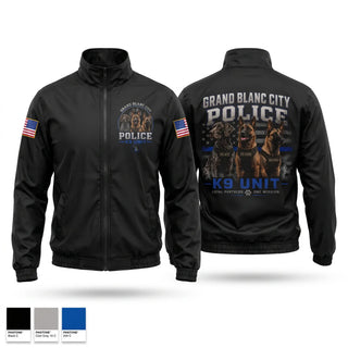 Windbreaker, Grand Blanc City Police K9 Unit, Police, Teamtime, Team time, sublimation, custom sports apparel, team uniforms, spirit wear, spiritwear, sports uniforms, custom shirts, team store, custom team store, fundraiser sports, apparel fundraiser