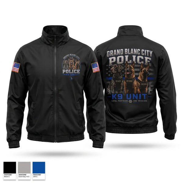 Windbreaker, Grand Blanc City Police K9 Unit, Police, Teamtime, Team time, sublimation, custom sports apparel, team uniforms, spirit wear, spiritwear, sports uniforms, custom shirts, team store, custom team store, fundraiser sports, apparel fundraiser