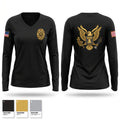 DES (Directorate of Emergency Services) 87638895 Women's Long Sleeve V-neck Shirt - 1