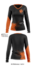 Beverly High School Tennis 42546439 Women's Long Sleeve V-neck Shirt - 1