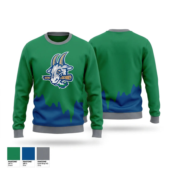 Crew Neck Sweatshirt, Yard Goats, Baseball, Teamtime, Team time, sublimation, custom sports apparel, team uniforms, spirit wear, spiritwear, sports uniforms, custom shirts, team store, custom team store, fundraiser sports, apparel fundraiser
