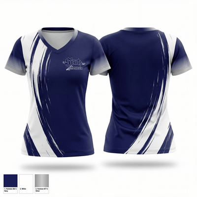 Rim Scots 55738208 Women's Short Sleeve V-neck Shirt - 1