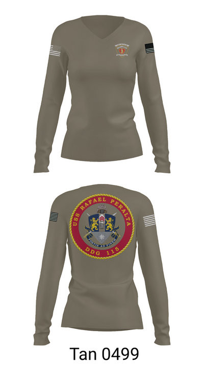 USS Rafael Peralta DDG 115 35678200 Women's Long Sleeve V-neck Shirt - 73