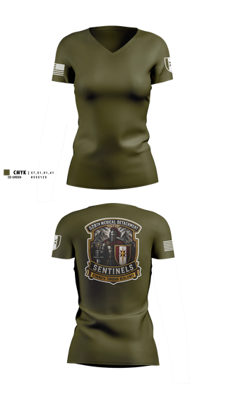 Womens Short Sleeve Vneck Shirt, 528th MED DET COSC, Army, Teamtime, Team time, sublimation, custom sports apparel, team uniforms, spirit wear, spiritwear, sports uniforms, custom shirts, team store, custom team store, fundraiser sports, apparel fundraiser