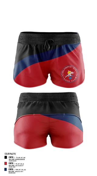 Track Shorts, Olympic City Track Club, Track & Field, Teamtime, Team time, sublimation, custom sports apparel, team uniforms, spirit wear, spiritwear, sports uniforms, custom shirts, team store, custom team store, fundraiser sports, apparel fundraiser