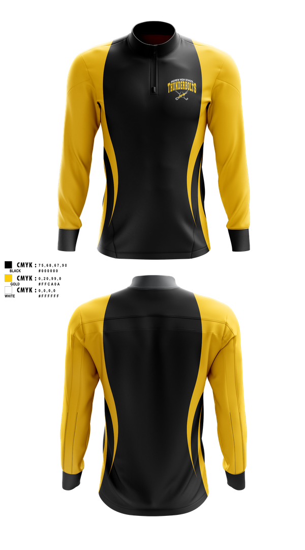 Quarter Zip Jacket, Andrew Thunderbolts Golf, Golf, Teamtime, Team time, sublimation, custom sports apparel, team uniforms, spirit wear, spiritwear, sports uniforms, custom shirts, team store, custom team store, fundraiser sports, apparel fundraiser