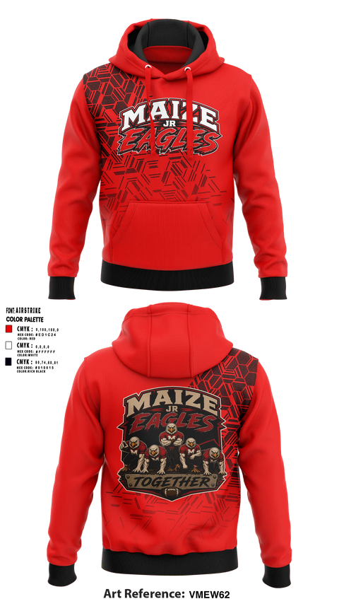 Hoodie, Maize Jr Eagles, , Teamtime, Team time, sublimation, custom sports apparel, team uniforms, spirit wear, spiritwear, sports uniforms, custom shirts, team store, custom team store, fundraiser sports, apparel fundraiser