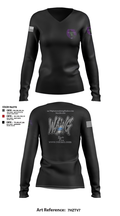WeAllWeGot~Family First 22026589 Women's Long Sleeve V-neck Shirt - 28