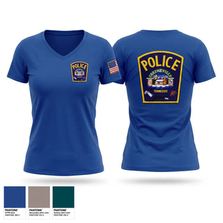 Womens Short Sleeve Vneck Shirt, Greeneville Police, Police, Teamtime, Team time, sublimation, custom sports apparel, team uniforms, spirit wear, spiritwear, sports uniforms, custom shirts, team store, custom team store, fundraiser sports, apparel fundraiser
