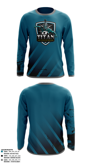 Long Sleeve Performance Shirt, Titan Strikers FC, Men's Soccer, Teamtime, Team time, sublimation, custom sports apparel, team uniforms, spirit wear, spiritwear, sports uniforms, custom shirts, team store, custom team store, fundraiser sports, apparel fundraiser