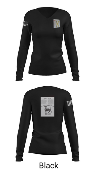 Womens Long Sleeve Vneck Shirt, 2nd Armored Cavalry Regiment, , Teamtime, Team time, sublimation, custom sports apparel, team uniforms, spirit wear, spiritwear, sports uniforms, custom shirts, team store, custom team store, fundraiser sports, apparel fundraiser
