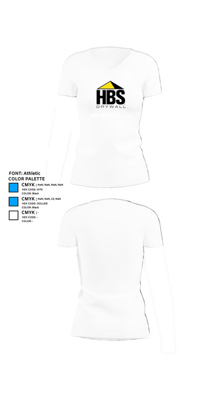 Womens Short Sleeve Vneck Shirt, HBS Drywall, LLC, , Teamtime, Team time, sublimation, custom sports apparel, team uniforms, spirit wear, spiritwear, sports uniforms, custom shirts, team store, custom team store, fundraiser sports, apparel fundraiser