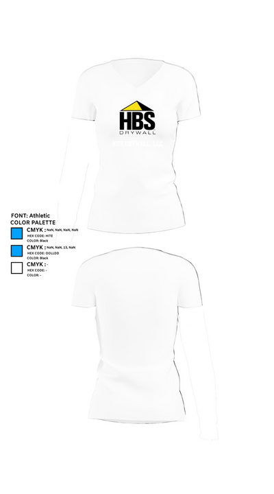 HBS Drywall, LLC 25594205 Women's Short Sleeve V-neck Shirt - 18